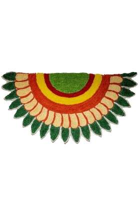 Krafty Bliss Rangoli Door Mats for Living Room Bedroom Floor and Home Decoration 142 74CM Multicolor