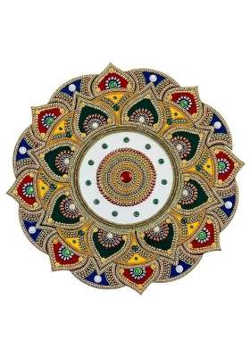 Multicolour Round Acrylic Rangoli 15 Inch for Home Decoration