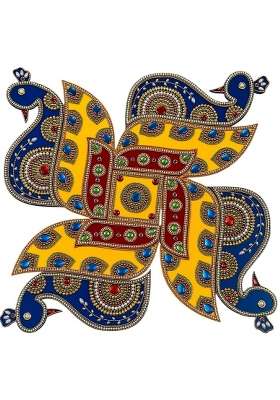 Multicolour Peacock Acrylic Rangoli 18 Inches