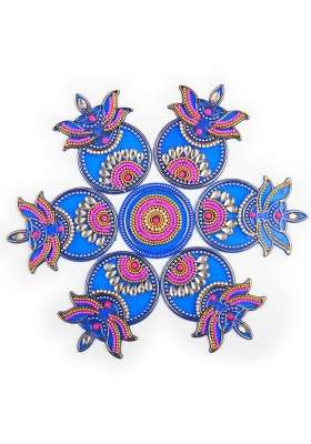 Tarini Gallery Acrylic Handcrafted Designer Colorful Rangoli for Home Floor Interior Decor Decoration