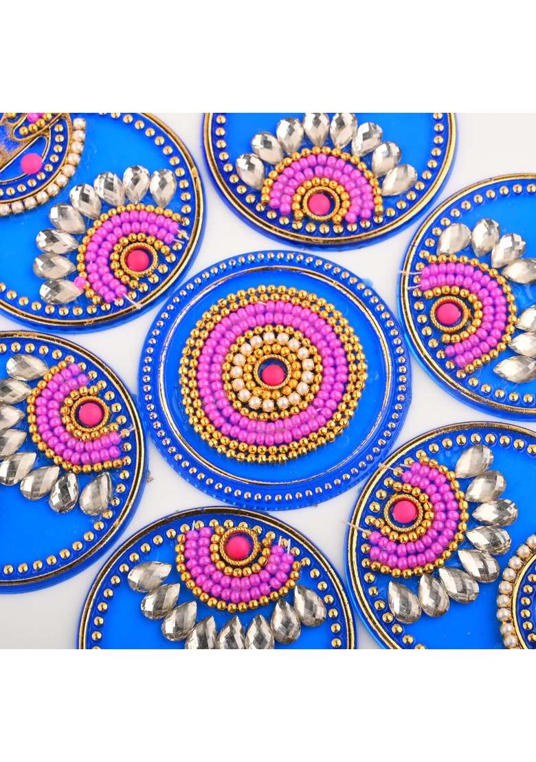 Tarini Gallery Acrylic Handcrafted Designer Colorful Rangoli for Home Floor Interior Decor Decoration - Indya