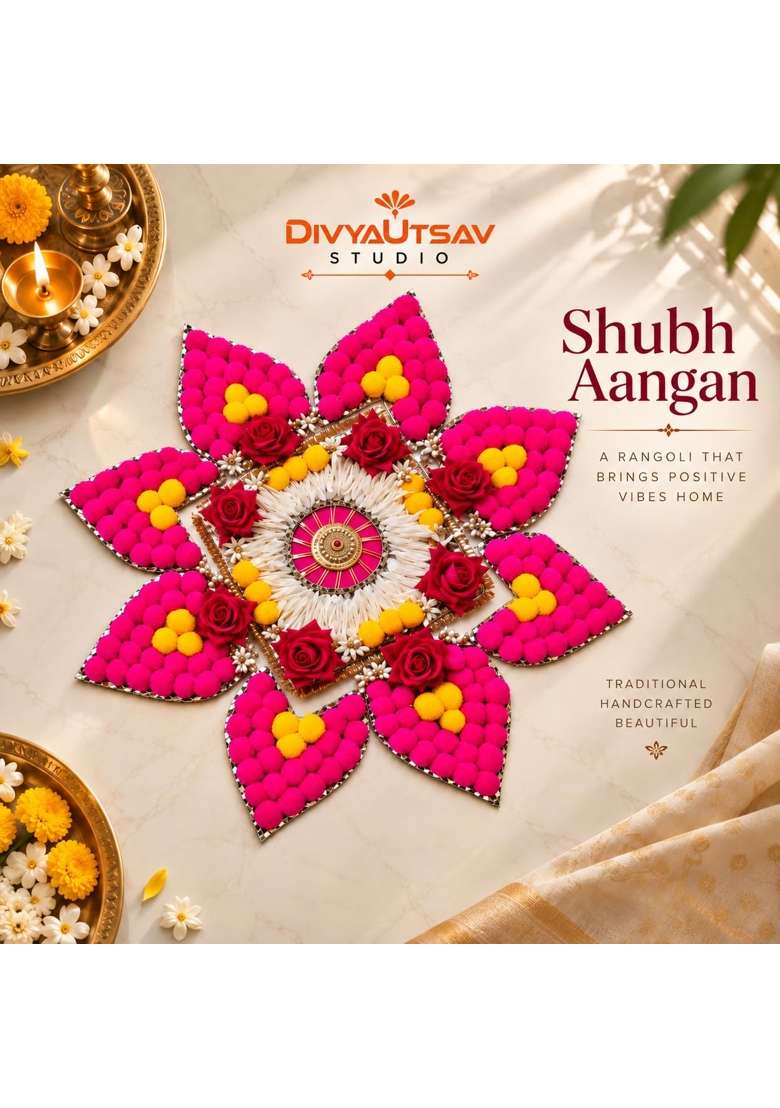 Divyautsav Studio Shubh Angan Rangoli for Diwali Home Entrance Decoration Traditional Festive Rangoli Decor - Indya