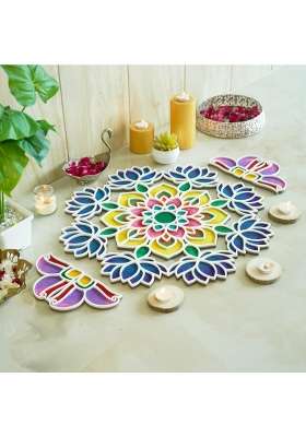 Decodesk Island Rangoli Nity Design 22 Crochet Series Rangoli Mat Modern Rangoli Template for Home Decor