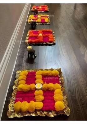 Divyakosh Rangoli Mats Swastik for Home Corridor Living Room Hall Decoration Pack of 6