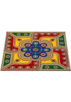 Multicolour Ready to Use Acrylic Rangoli 20 Inch Stone and Pearl Rangoli Decor