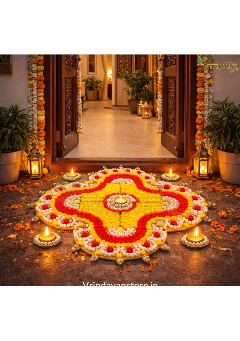 Vrindavanstore Diwali Special Detachable Rangoli Decorative Floor Decor for Pooja Festivals - Indya