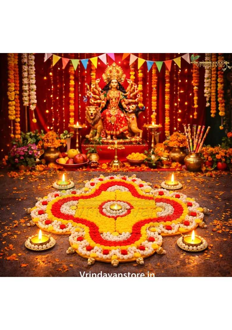 Vrindavanstore Diwali Special Detachable Rangoli Decorative Floor Decor for Pooja Festivals - Indya