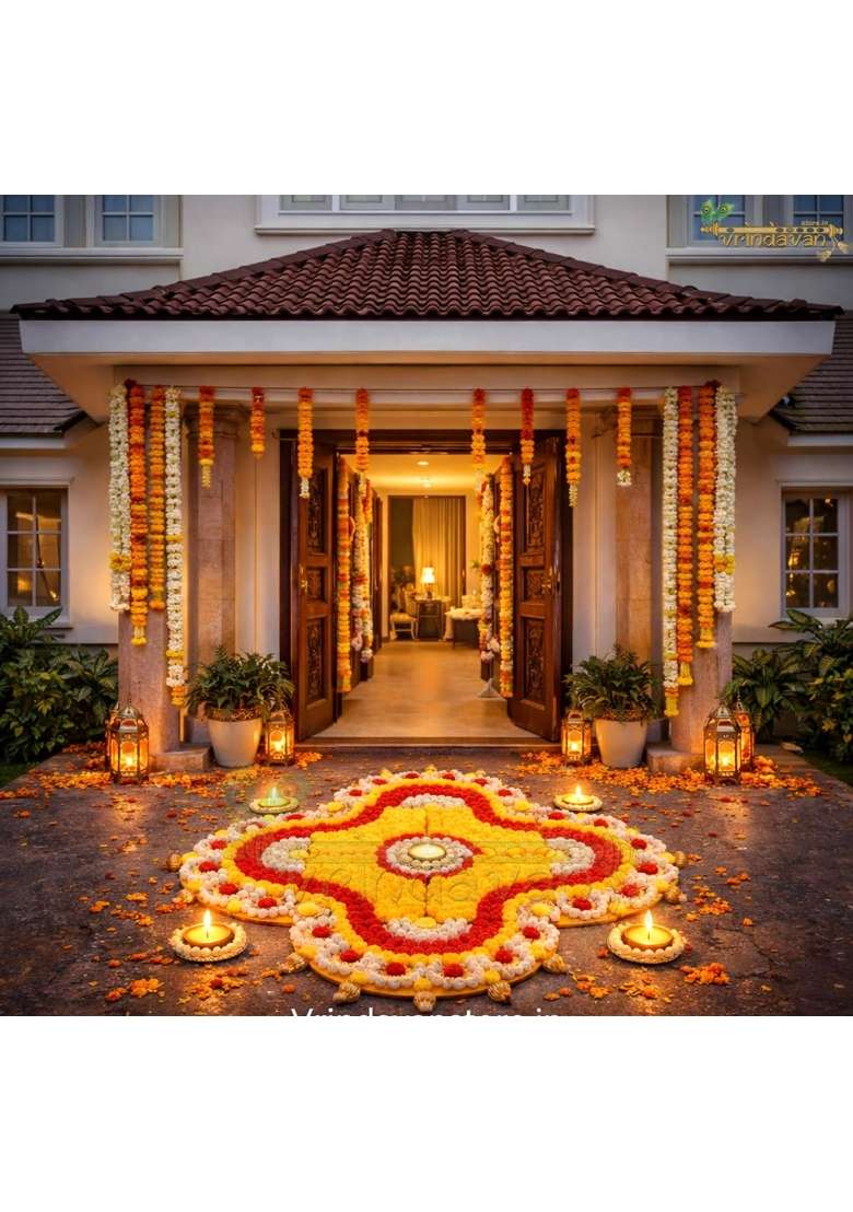 Vrindavanstore Diwali Special Detachable Rangoli Decorative Floor Decor for Pooja Festivals - Indya
