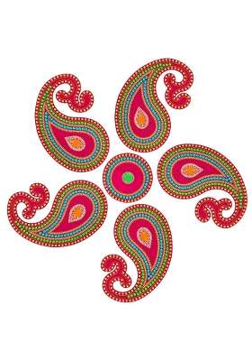 Red Crafty Creations Presents Meenari Decorative Diwali Rangoli Set Pieces Set of 6