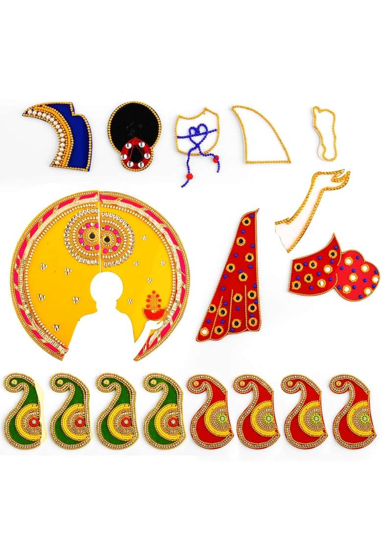 Tarini Gallery Floor Rangoli Acrylic Handcrafted Indian Traditional Home Decor for Festival Wedding Party Wall - Indya