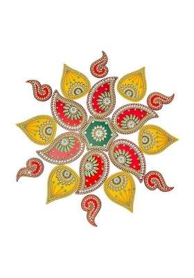 Krishav Acrylic Rangoli Set for Festival Home Decoration Multicolour Reusable Xlarge 19 Pieces