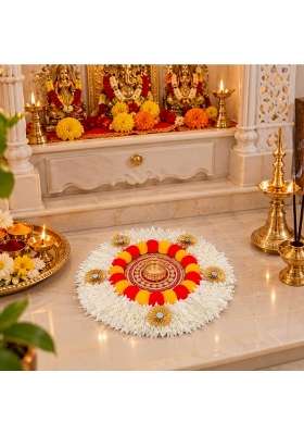 Ananyas Creation Decorative Rangoli Floor Gajra Pompom 10 Pc for Stairs and Home