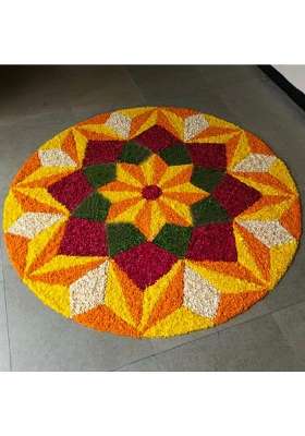 Stromx Multicolour Super Soft Microfiber Traditional Modern Rangoli Door Mat for Home Temple Living Room