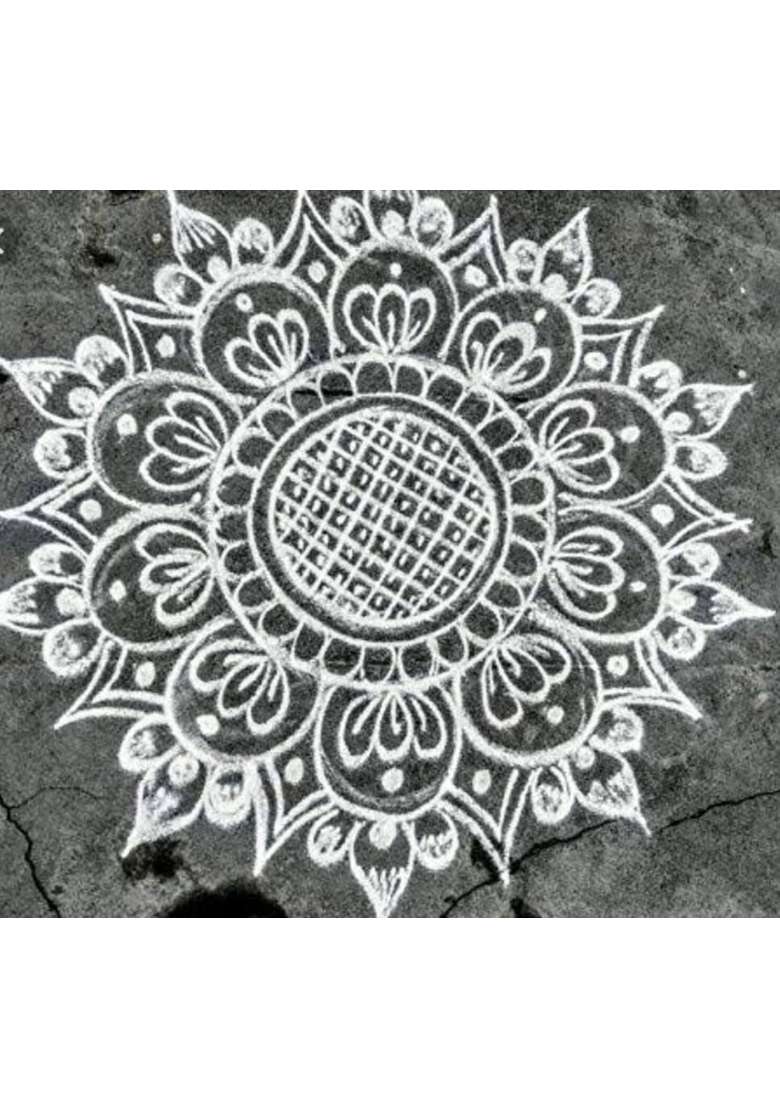 Darmika Homemade Pure White Rangoli Powder Kolam Powder - Indya