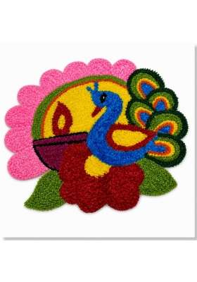 Haldi Mehendi Shaadi Readymade Rangoli Mat 58 Point 42CM for Diwali Decoration