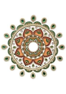 Aabhaas Design Multicolour Designer Fancy Acrylic Rangoli Flower Shape Handcrafted Decorative Diwali
