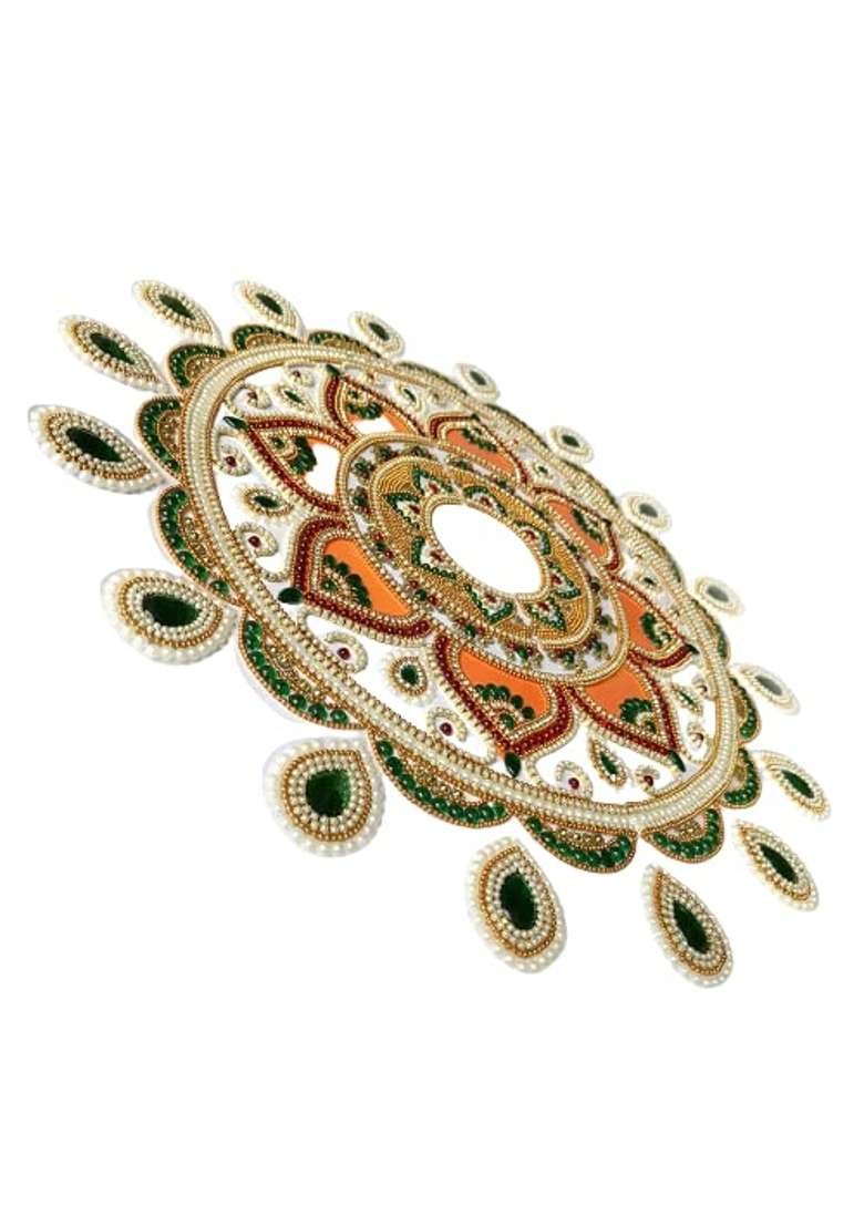 Aabhaas Design Multicolour Designer Fancy Acrylic Rangoli Flower Shape Handcrafted Decorative Diwali - Indya