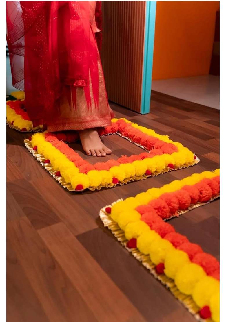 Sanvatsar Traditional Diwali Rangoli Set with Brass Diya Stand - Indya