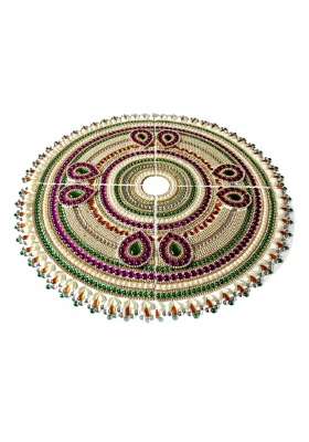 Aabhaas Design Multicolour Designer Fancy Acrylic Rangoli Flower Shape