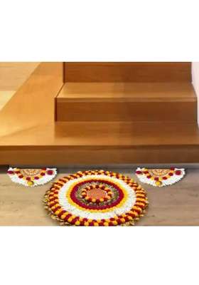 Sanvatsar Traditional Diwali Rangoli Set with Brass Diya Stand