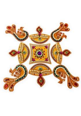 White Balaji MOTI Palace Handcrafted Decorative Kundan Rangoli Return Gift Diiwali Wedding Gift Makarsankranti