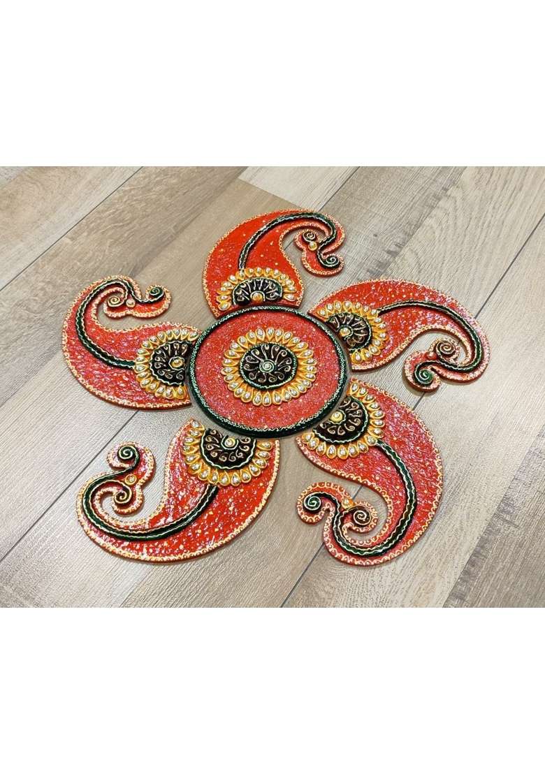 Mishita Collections Red Wooden Handcrafted Decorative Kairi Mango Shape - Indya