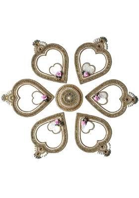 Aabhaas Design Multicolour Designer Fancy Acrylic Rangoli Flower Shape