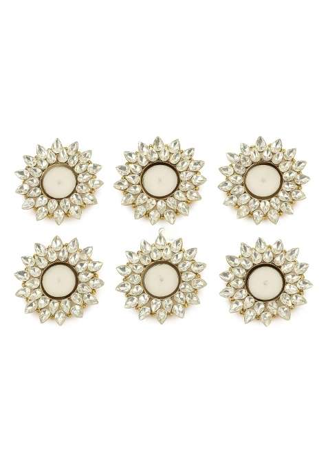 Arrakasta Crafts Decorative Diwali Tealight Candle Holders Set of 6