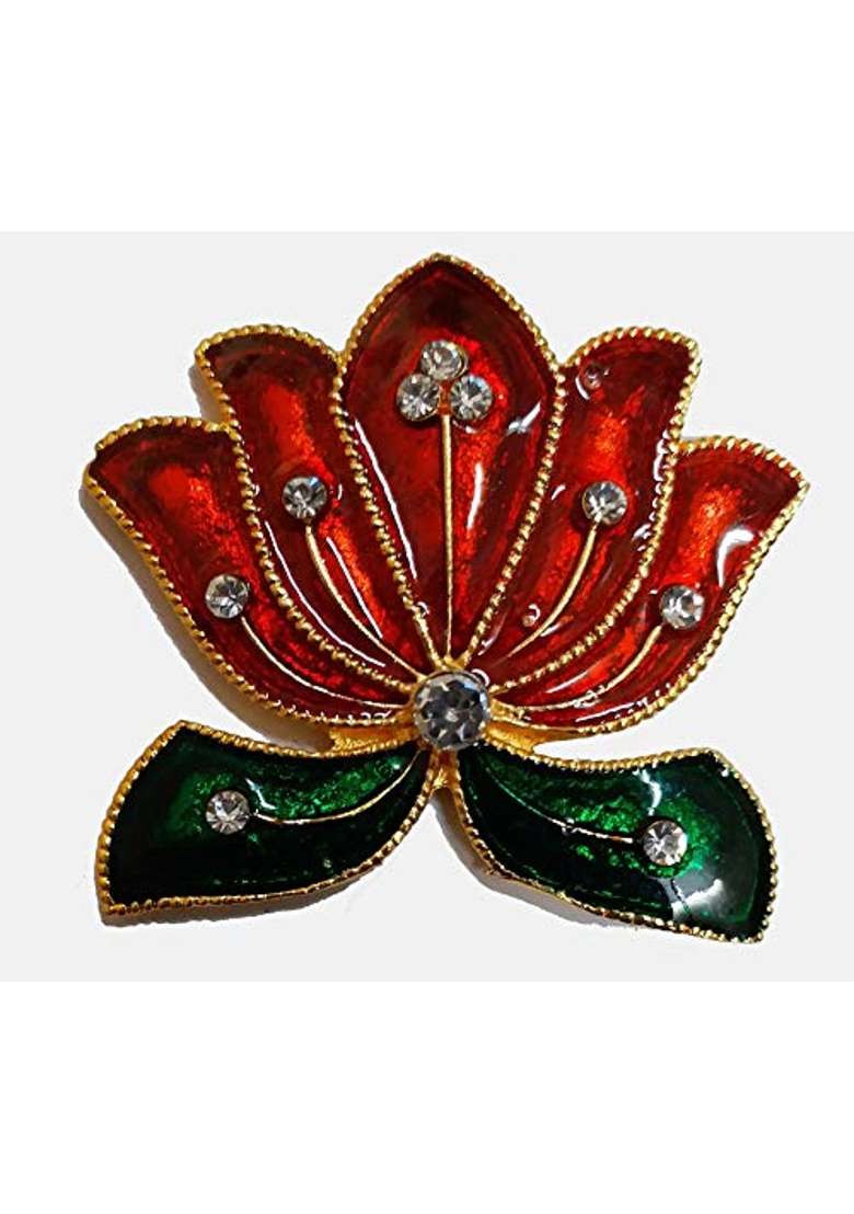 Multicolour 12x12 Inches Peacock and Lotus Rangoli Set for Decoration Square Shaped Metal D Cor Piece - Indya