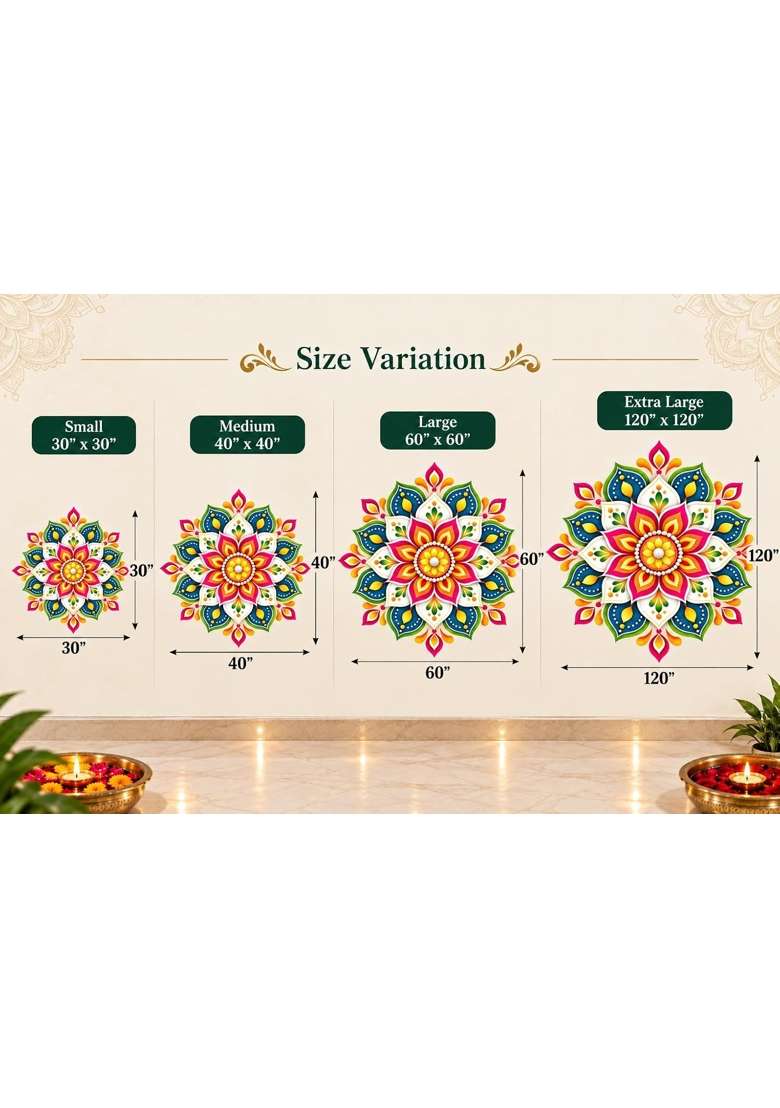 MY Seller Club Multicolor Mandala Rangoli Floor Sticker - Indya