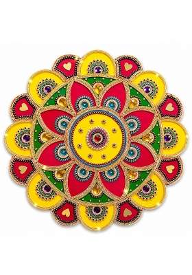 Multicolour Har Collection Handmade Acrylic Rangoli for Home Decor 18 Inch