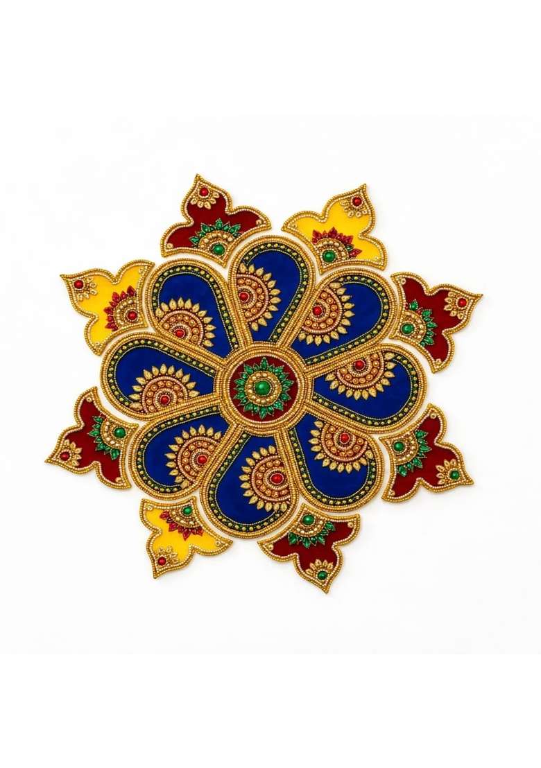 Acrylic Rangoli for Diwali Decoration Handmade Traditional Pooja Decor Multicolour Mandala Design - Indya