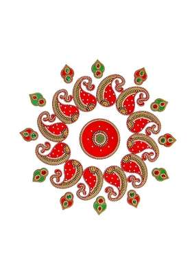 DMS Retail Multicolour Acrylic Decorative Designer Rangoli Set for Floor Decoration Diwali Decoration Puja
