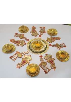 Prahll Handicraft Designer Traditional Acrylic Rangoli Dandia Navratri Radha Krishna Rasleela Theme