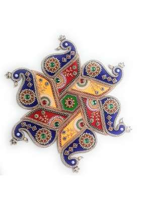 Multicolour Har Collection Makes Handmade Decorative Acrylic Rangoli Stencil for Home Decor Size 15 Inch