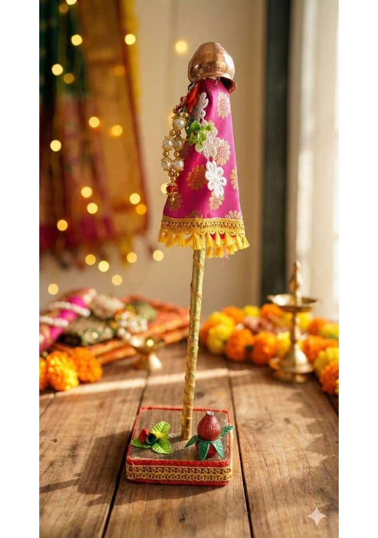 Gurukrupa Shoppy Dark Purple Floral Rangoli Base 12IN Haldi Decor Set 1 Plus Acrylic Rangoli Pooja Room - Indya