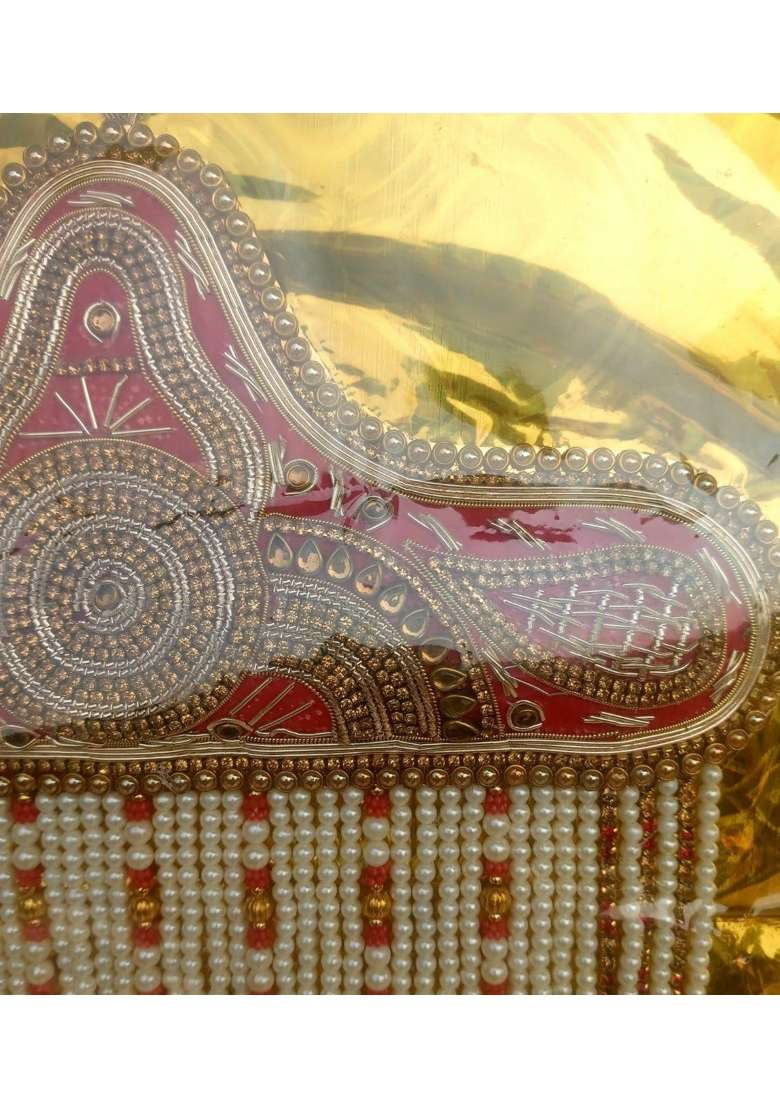 Handyhouse Traditional Groom Sehra Wedding Pearl Pink Beads Gold Zardosi Dulha Baraat Punjabi Men - Indya