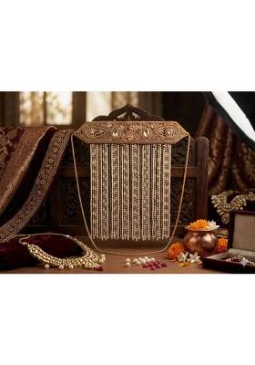Tushars Fancy Groom Stones Sehra in Full Golden Work