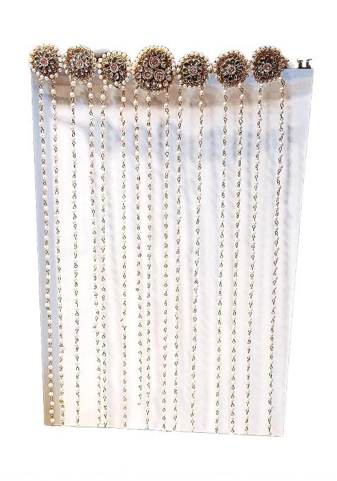 Orange Groom Sehra Handmade Pearl Stone and Studded AD American Diamond