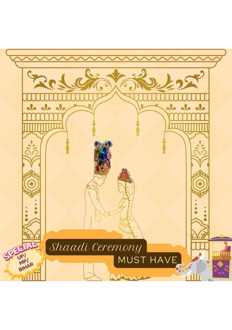 Haldi Mehendi Shaadi Maur Mukut Mauri Sehra for Bride Groom Men Women for UP North Indian Bihari Traditional - Indya