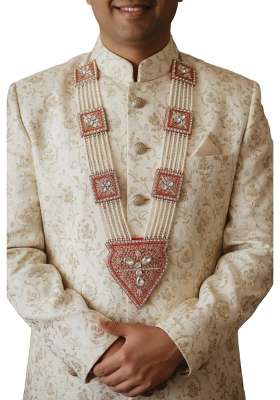 Red Handy House Traditional Groom Pan Haar Pearl String Wedding Pan Haar for Sehra