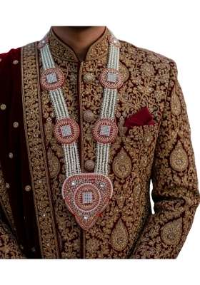 Multicolour Handy House Traditional Groom Pan Haar Pearl String Wedding Pan Haar for Sehra