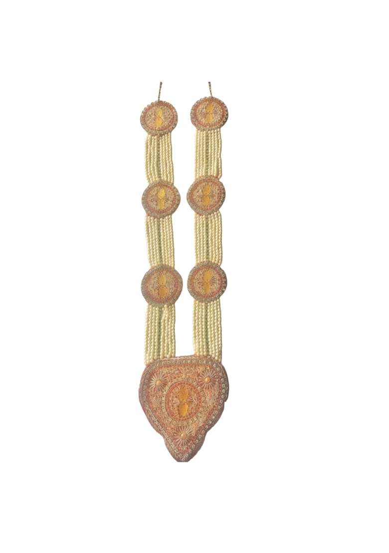 Multicolor Handy House Traditional Groom Pan Haar Pearl String Wedding Pan Haar for Sehra - Indya