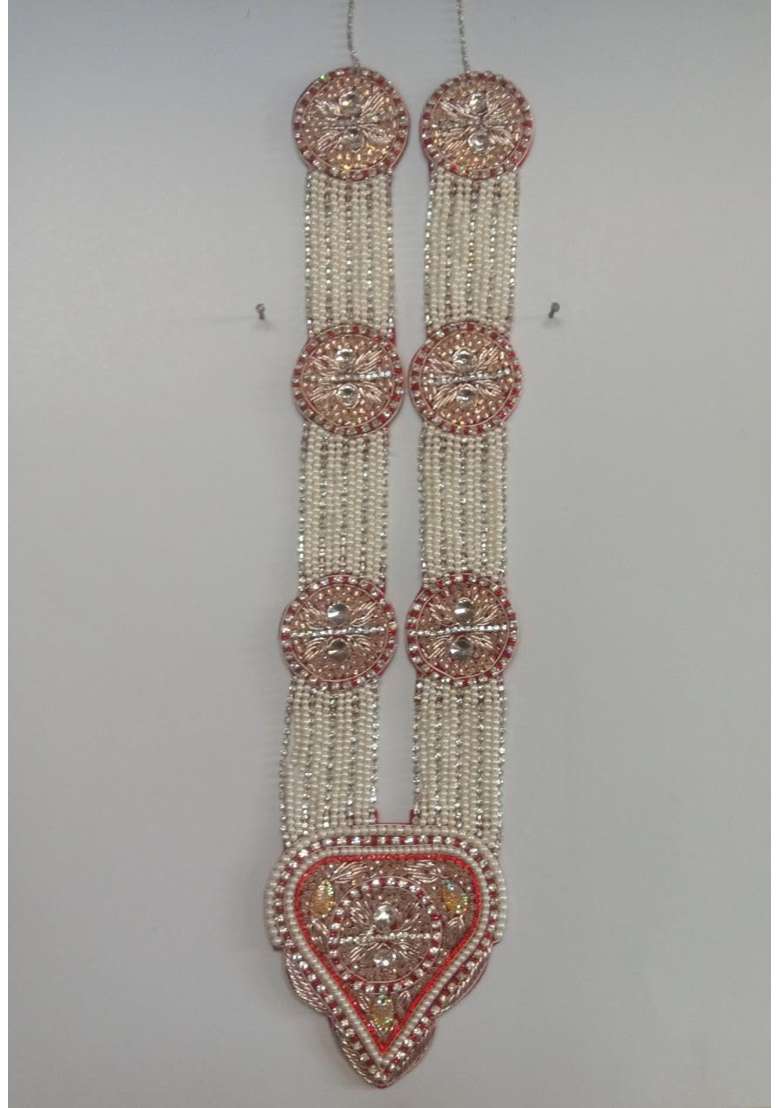 Red Handy House Traditional Groom Pan Haar Pearl String Wedding Pan Haar for Sehra - Indya