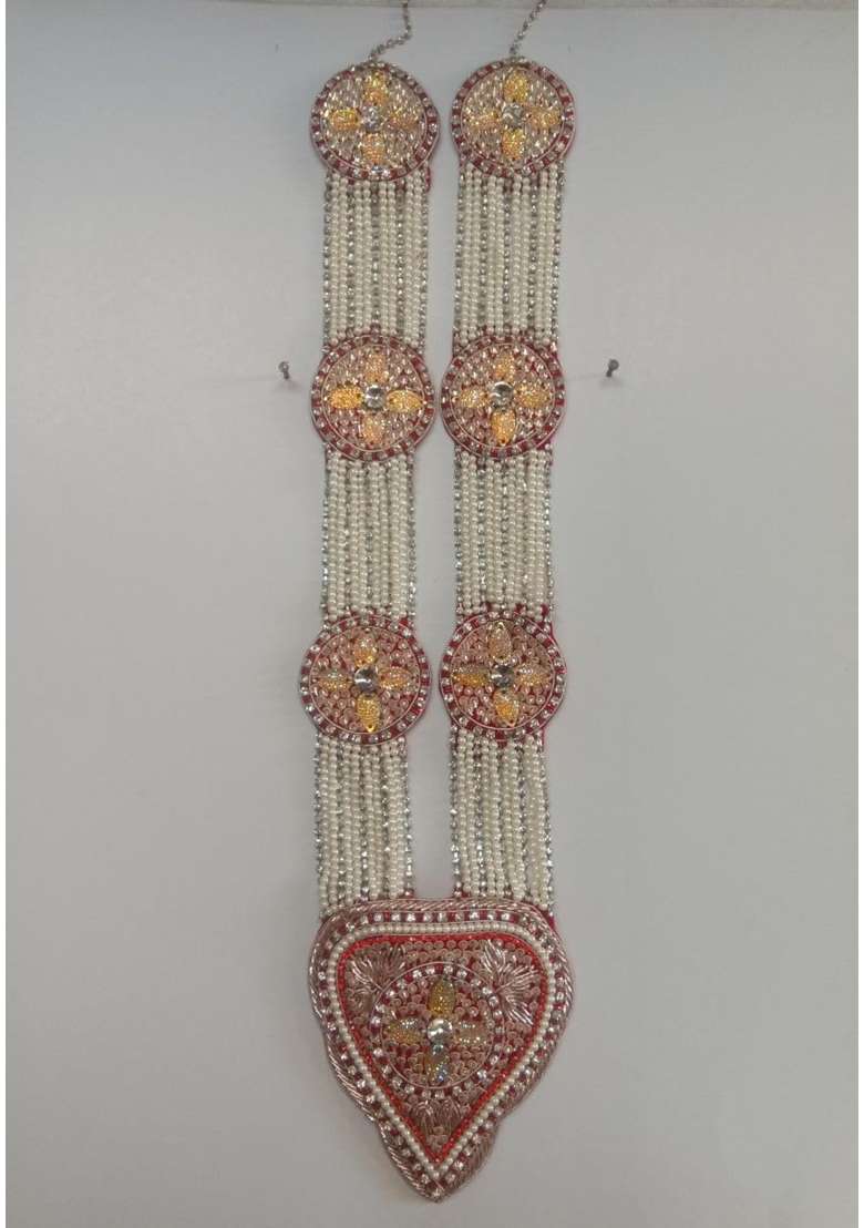 Multicolour Handy House Traditional Groom Pan Haar Pearl String Wedding Pan Haar for Sehra - Indya