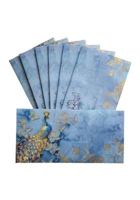 Jhintemetic Luxury Peacock Print Cash Envelopes Premium Designer Money Envelopes for Wedding Shagun Pack of 30