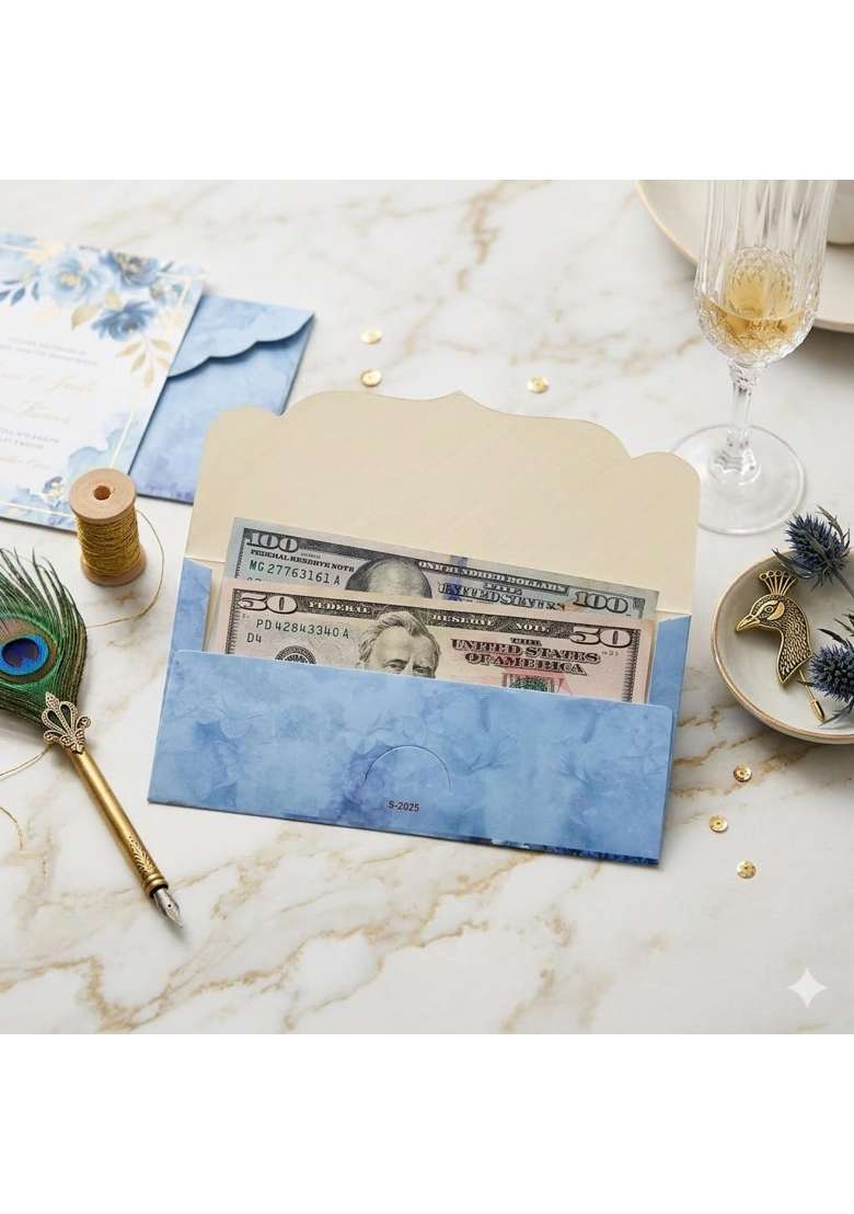 Jhintemetic Luxury Peacock Print Cash Envelopes Premium Designer Money Envelopes for Wedding Shagun Pack of 30 - Indya