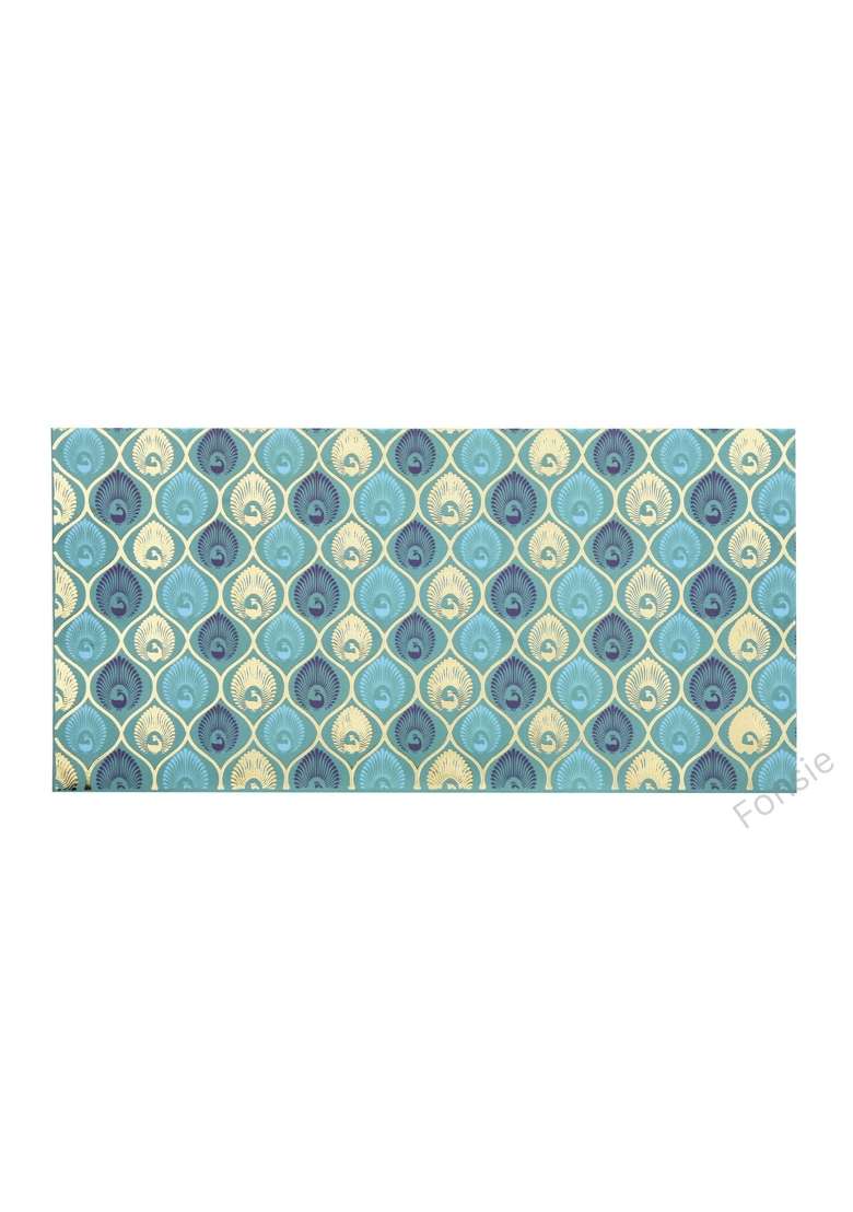 Fonsie Blue Peacock Pattern Pcs Cash Envelopes for Gifting Money on Wedding Gift Baby Shower Gift Pack of 30 - Indya