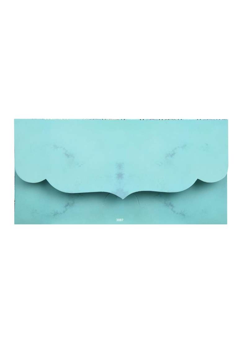 Fonsie Blue Peacock Pattern Pcs Cash Envelopes for Gifting Money on Wedding Gift Baby Shower Gift Pack of 30 - Indya
