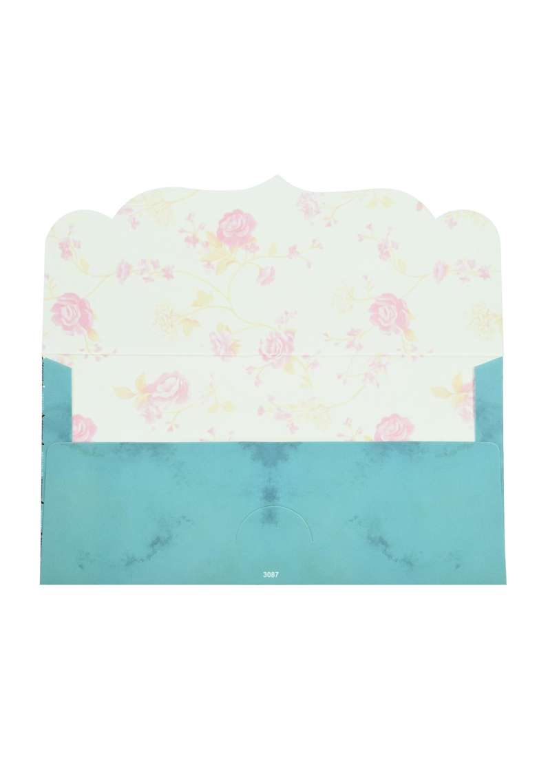 Fonsie Blue Peacock Pattern Pcs Cash Envelopes for Gifting Money on Wedding Gift Baby Shower Gift Pack of 30 - Indya